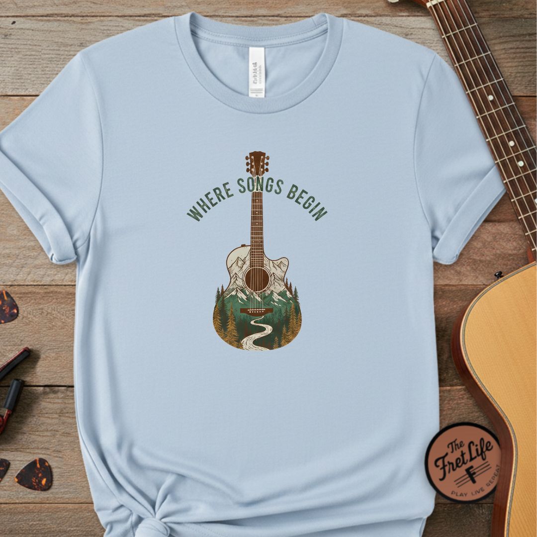 Printify T-Shirt Chambray / S "Where Songs Begin" Premium Tee