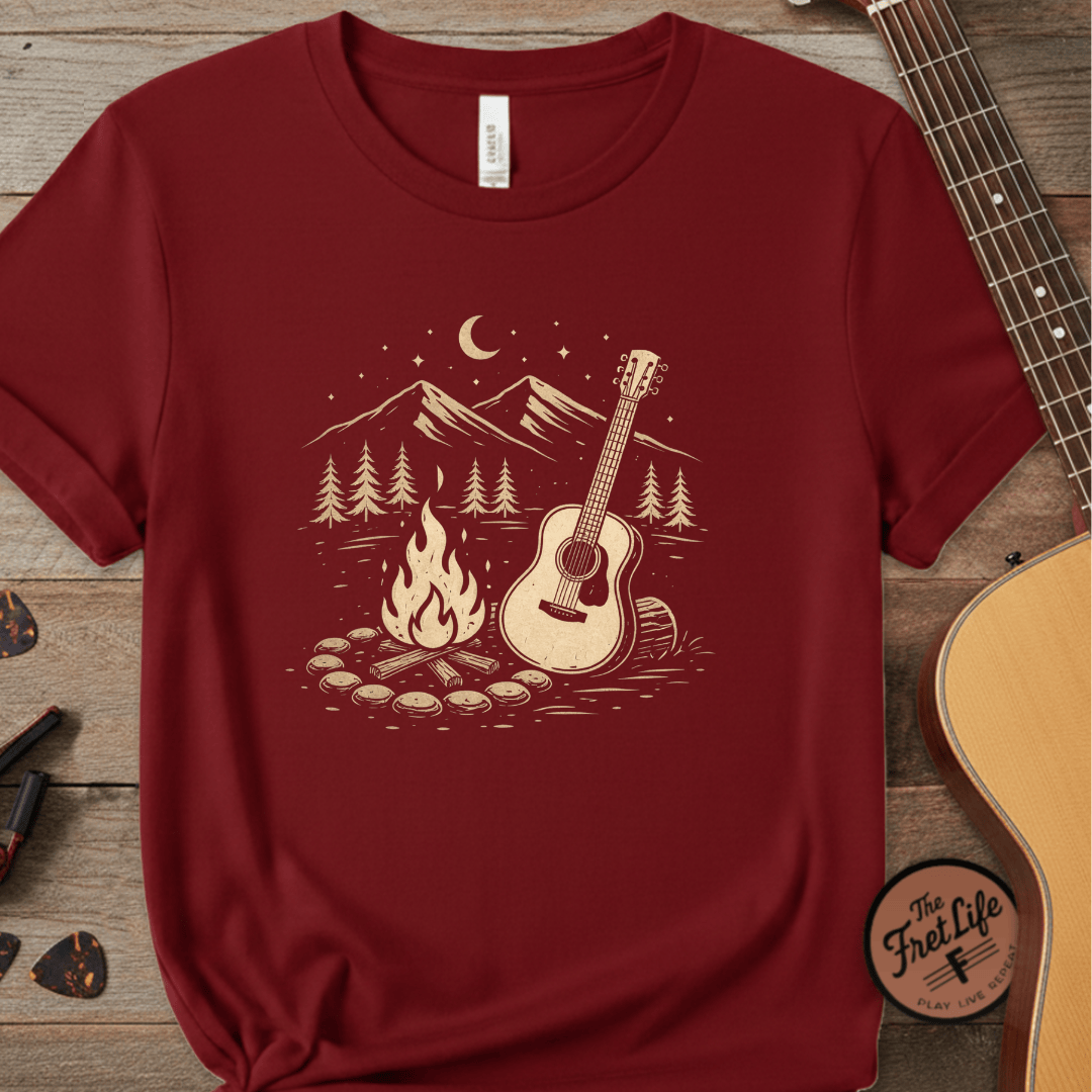 Printify T-Shirt Chili / S Campfire Acoustic Guitar | Premium T-Shirt