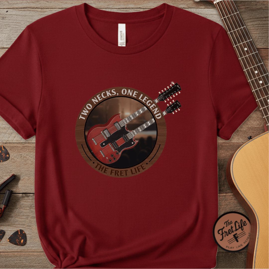 Printify T-Shirt Chili / S Double Neck T-Shirt | LZ Guitar Legend Tee