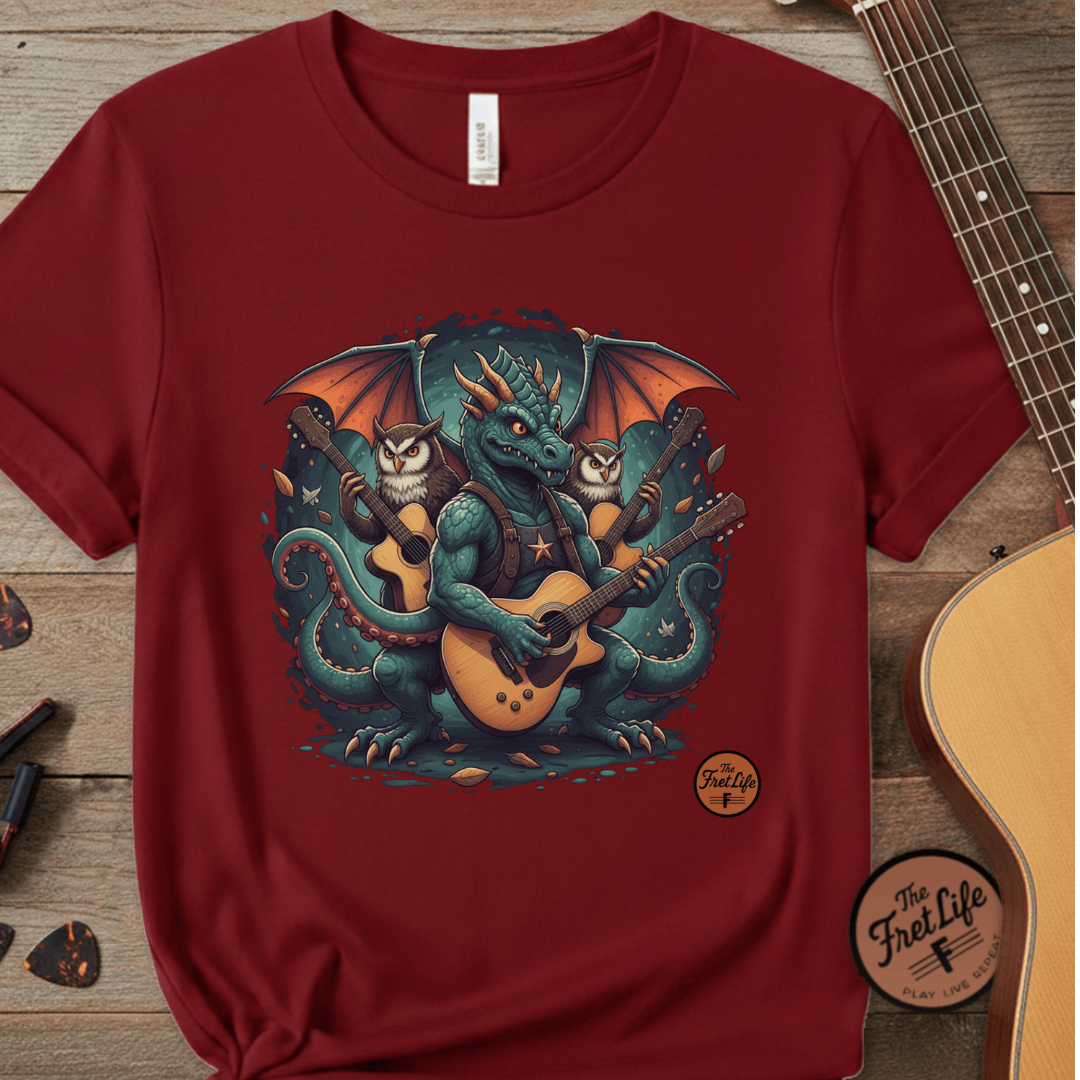 Printify T-Shirt Chili / S Dragon's Chord: Epic Guitar Tee