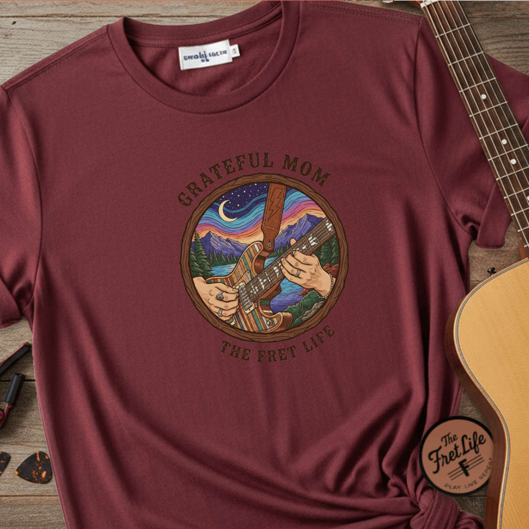 Printify T-Shirt Chili / S Grateful Mom: Night Jam Fret Life T-Shirt