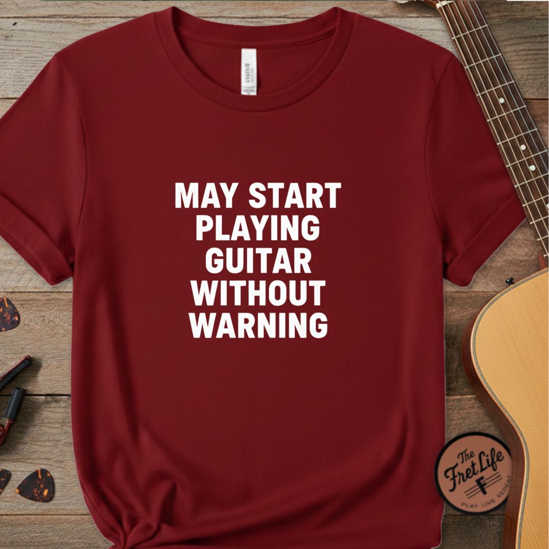 Printify T-Shirt Chili / S Guitar Player Warning Label | Premium T-Shirt