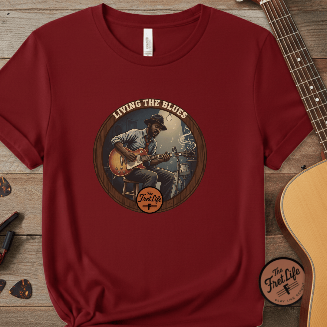 Printify T-Shirt Chili / S Living The Blues - Fret Life Edition Tee