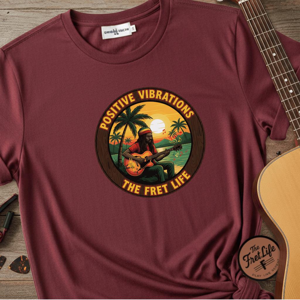 Printify T-Shirt Chili / S Positive Vibrations - The Fret Life Reggae Tee
