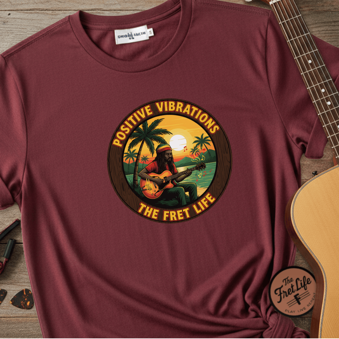 Printify T-Shirt Chili / S Positive Vibrations - The Fret Life Reggae Tee