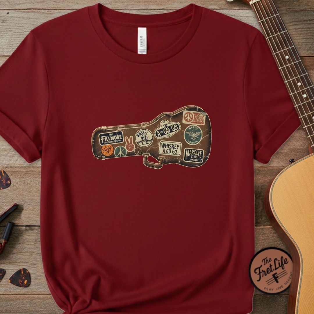 Printify T-Shirt Chili / S Road Worn: Vintage Venue Sticker Case T-Shirt