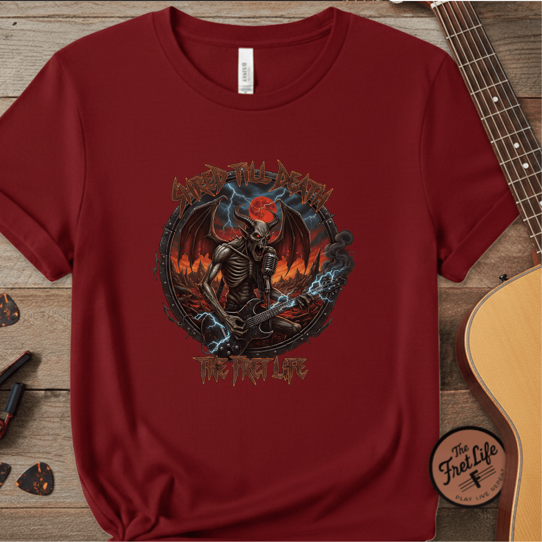 Printify T-Shirt Chili / S Shred Till Death: Unleash the Fret Life Tee