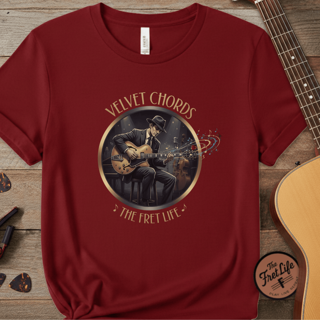 Printify T-Shirt Chili / S Velvet Chords - The Smooth Fret Life Tee