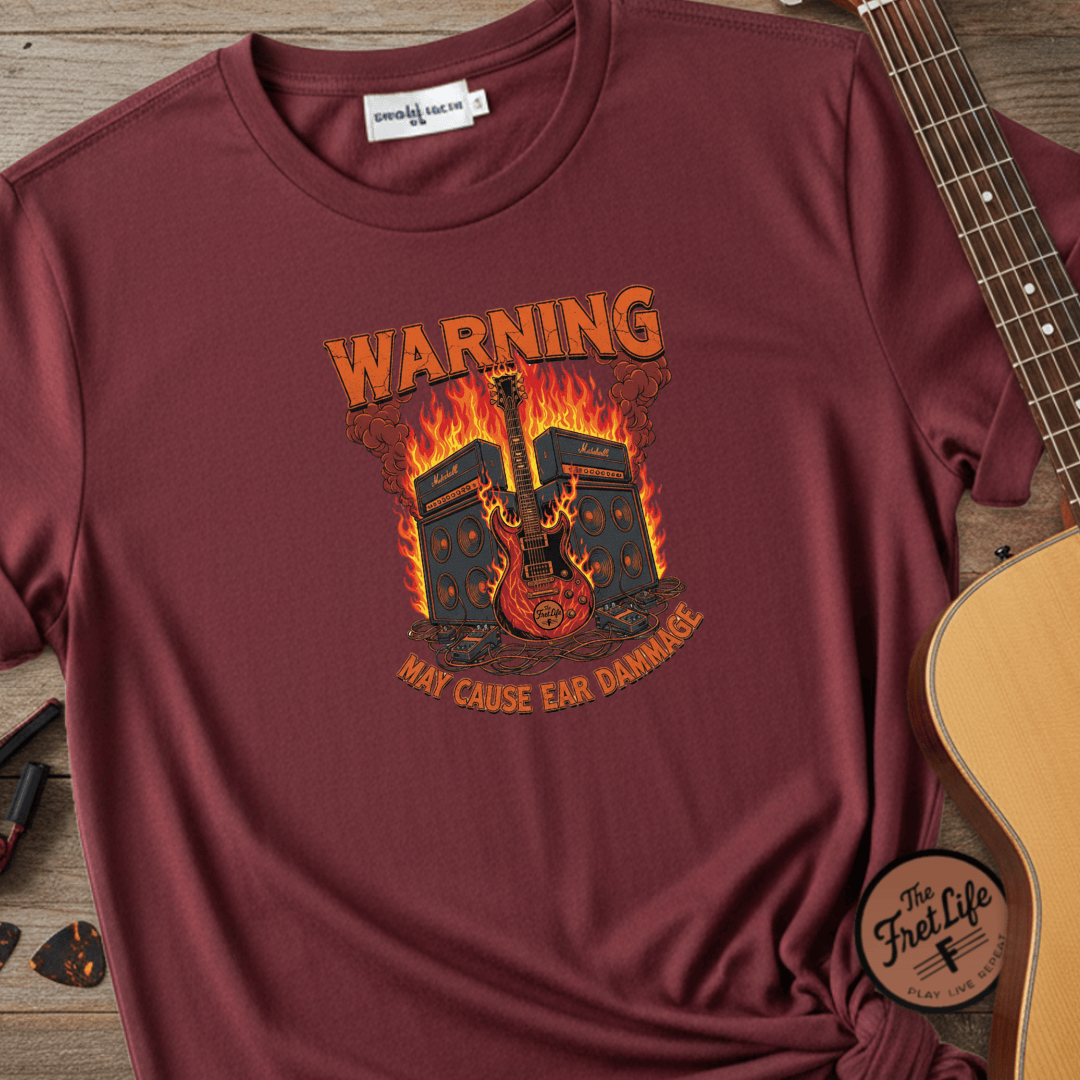 Printify T-Shirt Chili / S WARNING: May Cause Ear Damage - The Amp Stack Tee