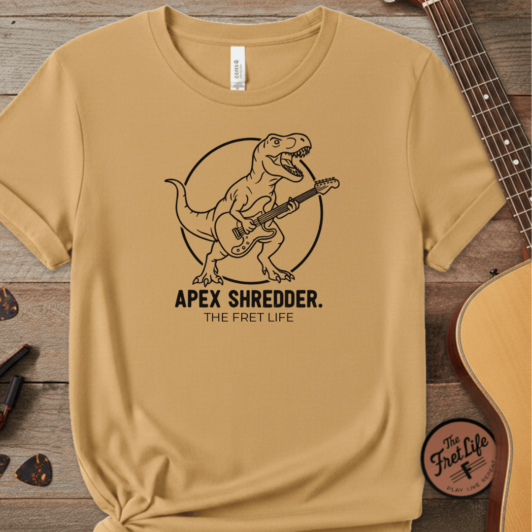 Printify T-Shirt Citrus / S Apex Shredder – The King of the Fretboard Tee