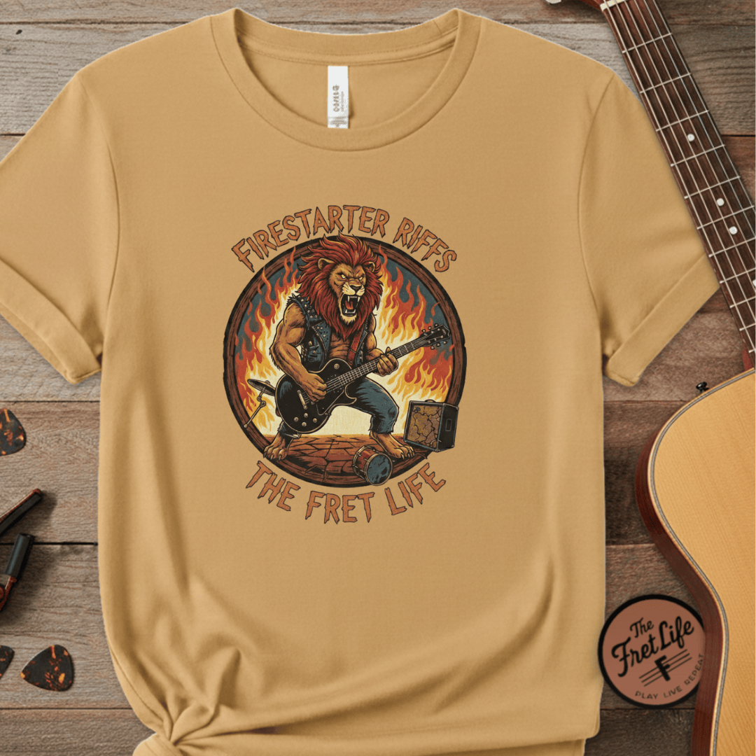 Printify T-Shirt Citrus / S Firestarter Riffs: The Lion Rocker T-Shirt