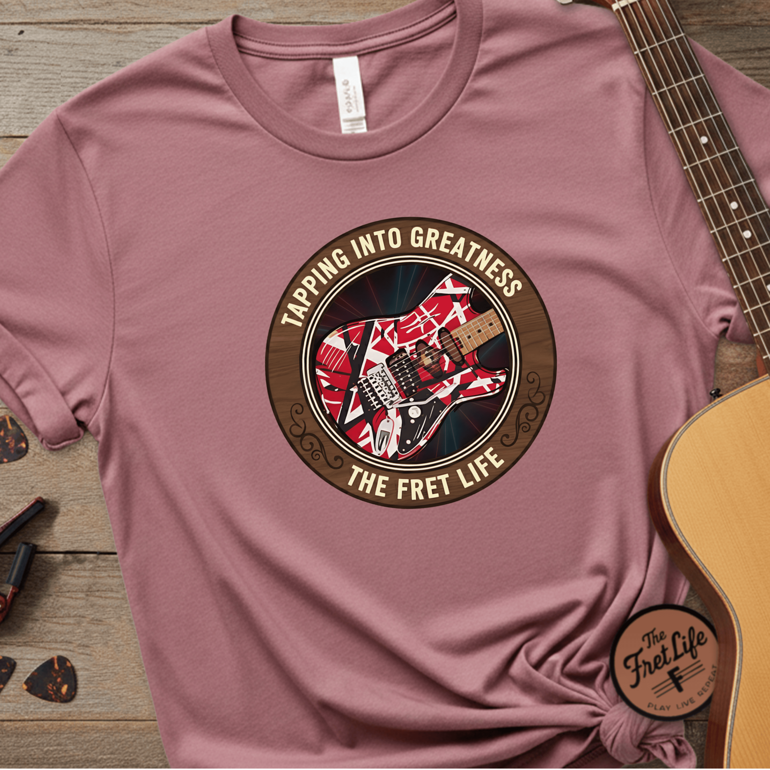 Printify T-Shirt Crimson / S Franken-strat T-Shirt | EVH Legend Guitar Fan Tee