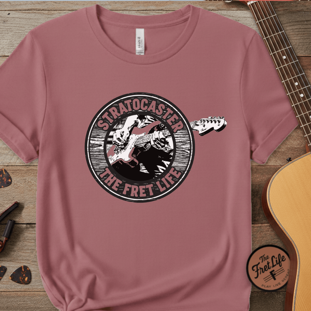 Printify T-Shirt Crimson / S The Stratocaster Tee: Wear your passion