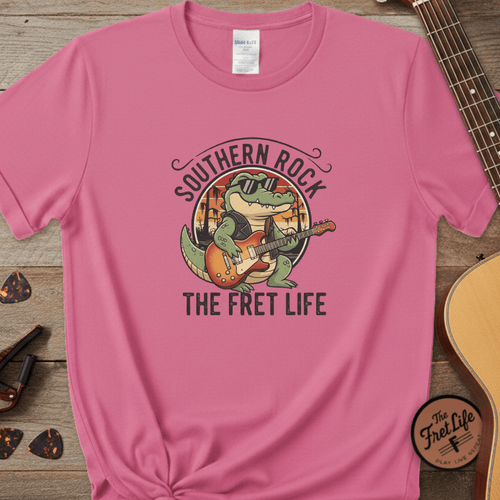 Printify T-Shirt Crunchberry / S Southern Rock Gator: The Fret Life Swamp Jam Tee
