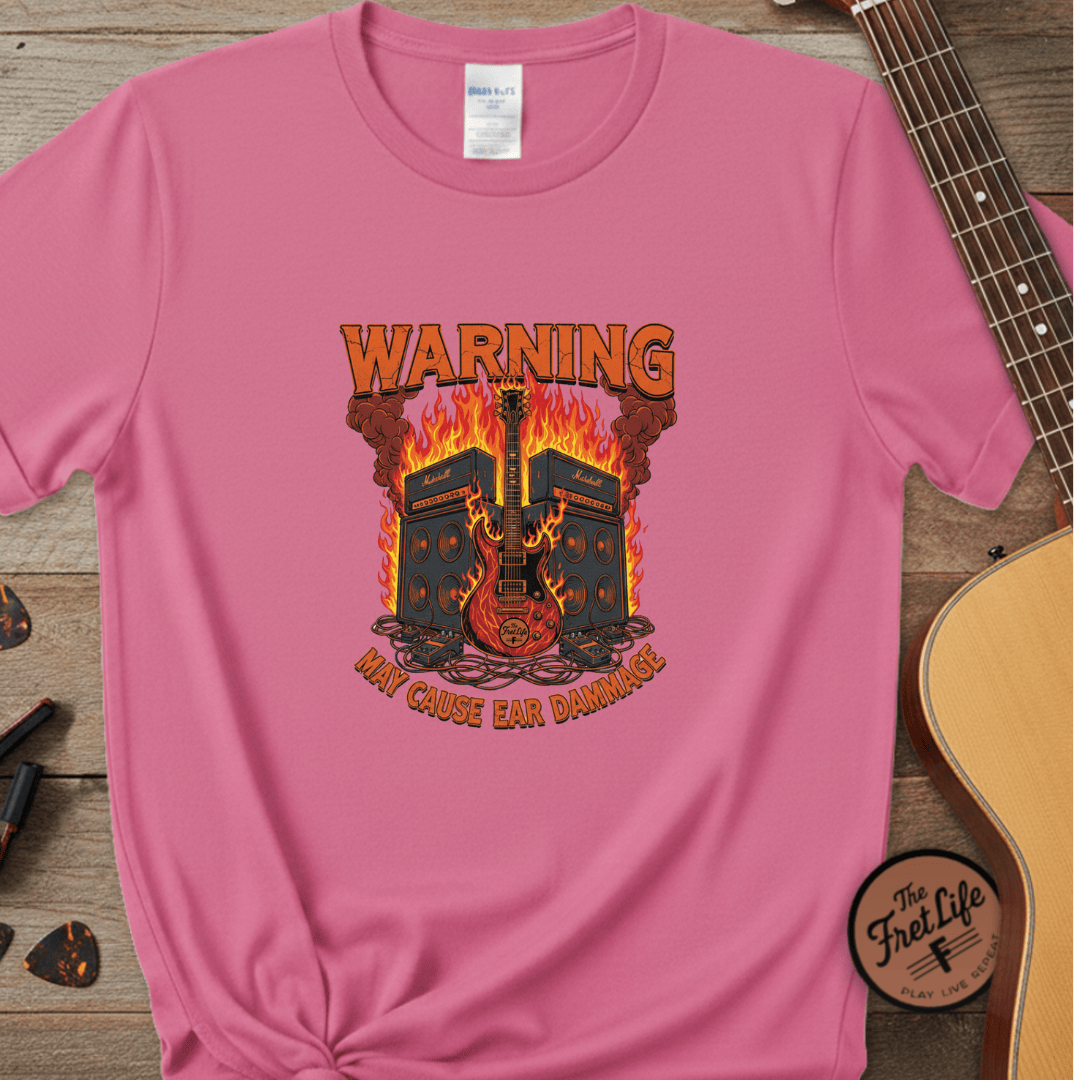 Printify T-Shirt Crunchberry / S WARNING: May Cause Ear Damage - The Amp Stack Tee