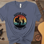 Printify T-Shirt Denim / S Guitar Dad: The Fret Life Silhouetted Tee