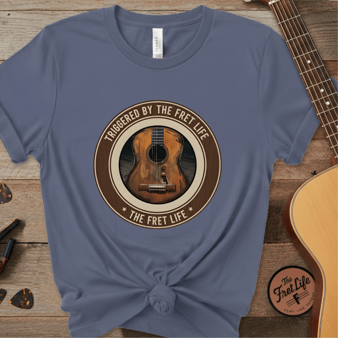 Printify T-Shirt Denim / S Triggered By The Fret Life T-Shirt | Willie Apparel
