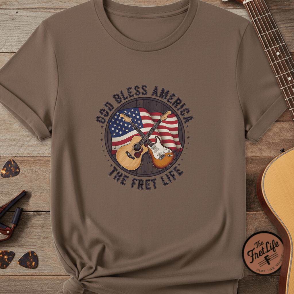 Printify T-Shirt Espresso / S American Harmony - The Fret Life Edition Tee