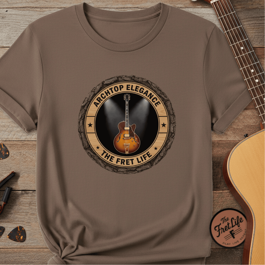 Printify T-Shirt Espresso / S Archtop Elegance Tee | Jazz Guitar Big Band Blues Fan Shirt