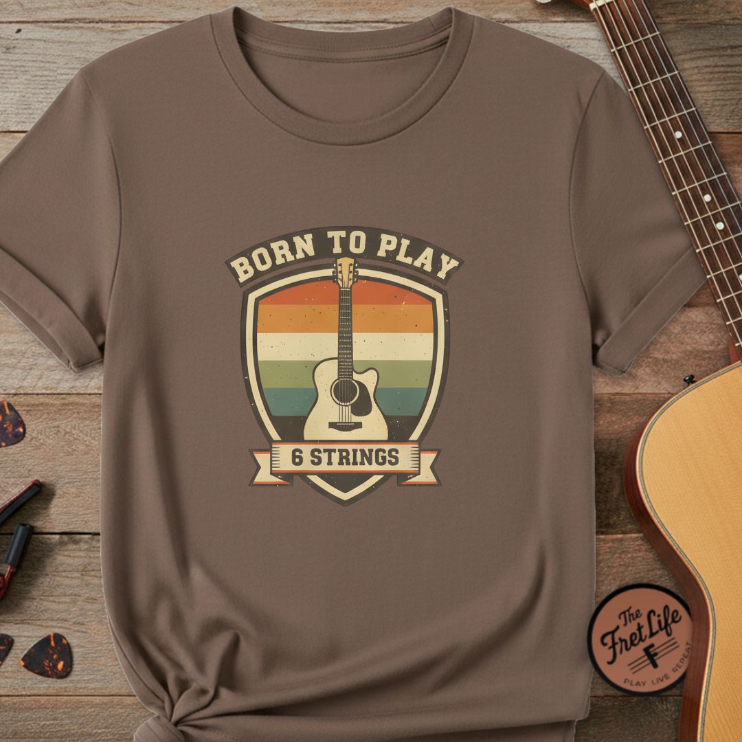Printify T-Shirt Espresso / S Born to Play 6 Strings | Premium T-Shirt