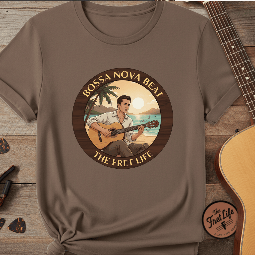 Printify T-Shirt Espresso / S Bossa Nova Beat - Sunshine Fret Life Tee