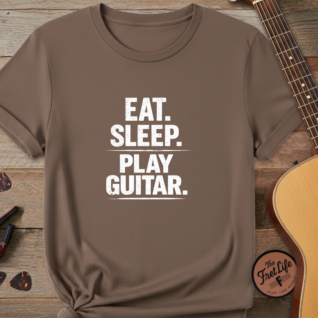 Printify T-Shirt Espresso / S Eat. Sleep. Play Guitar. | Premium T-Shirt