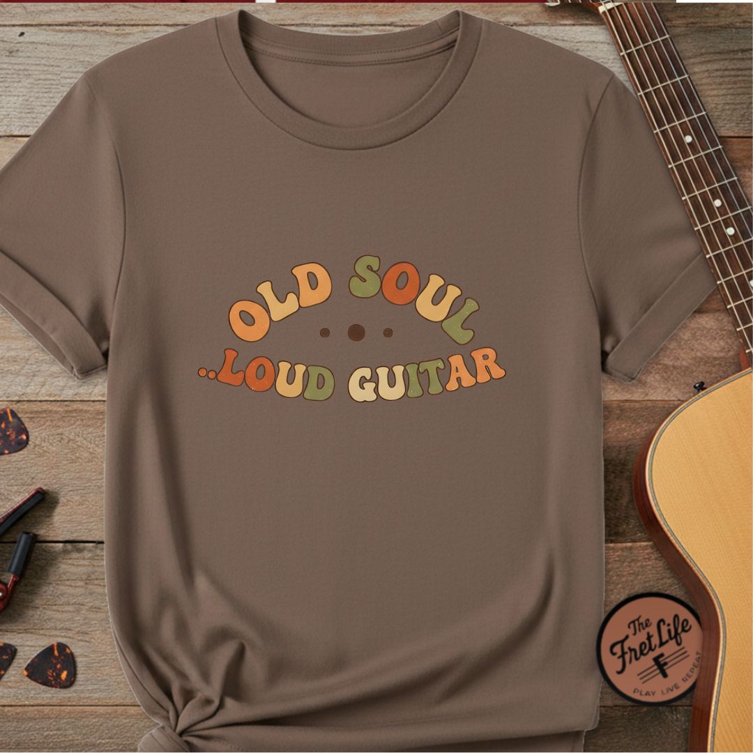 Printify T-Shirt Espresso / S Old Soul, Loud Guitar | Premium T-Shirt