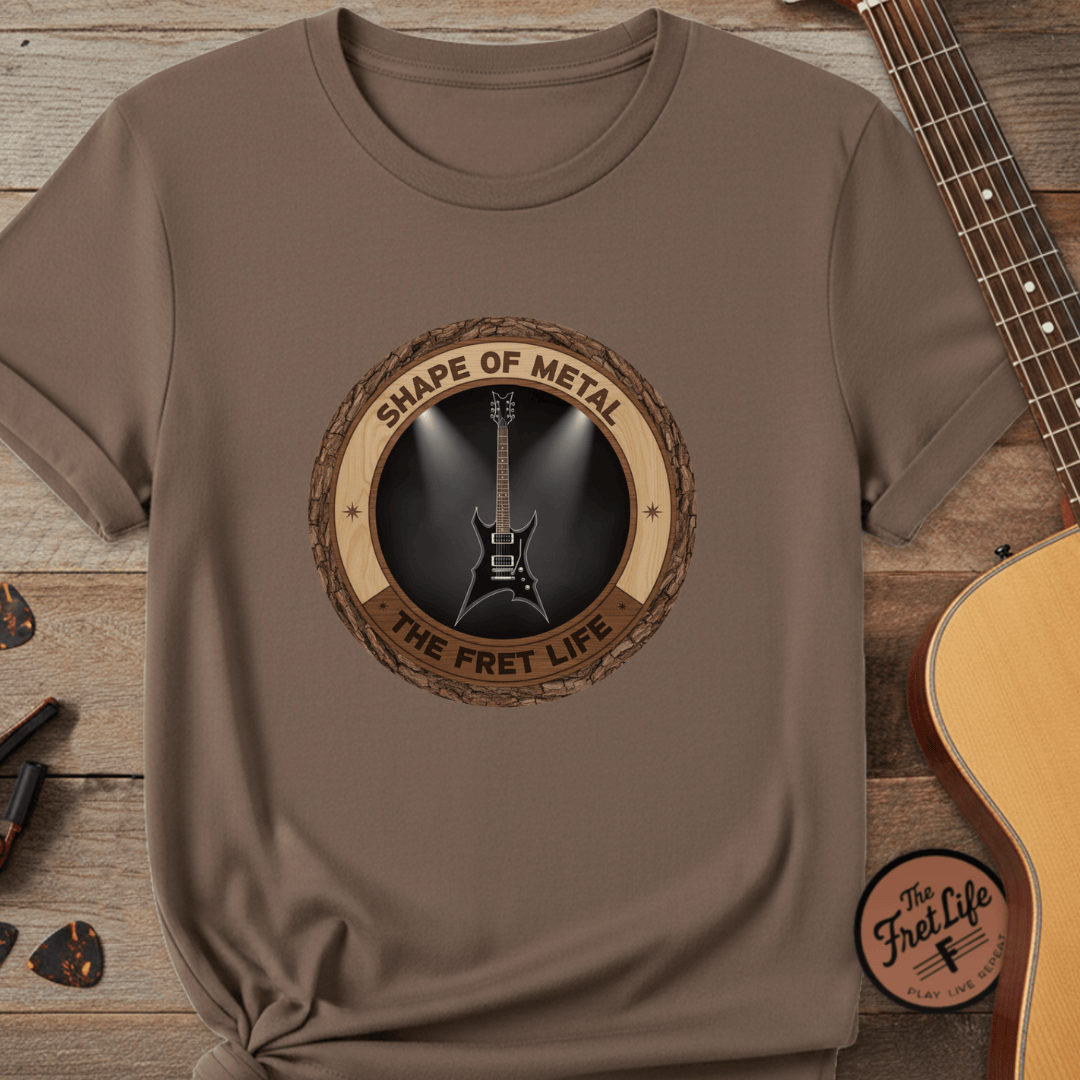 Printify T-Shirt Espresso / S Shape of Metal Tee | BC Rich Warlock Mockingbird Heavy Metal Guitar Shirt