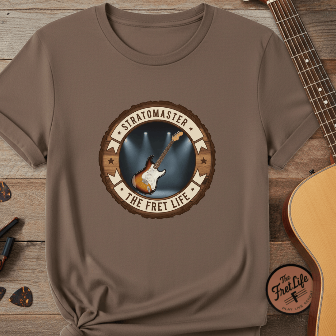Printify T-Shirt Espresso / S Stratomaster Tee | Fender Stratocaster Electric Guitar Fan Shirt