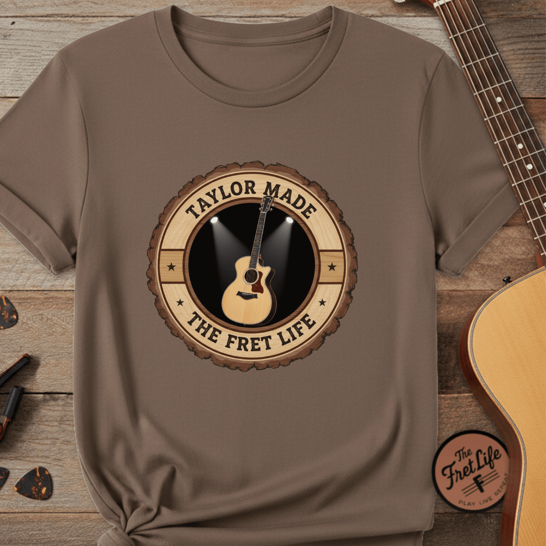 Printify T-Shirt Espresso / S Taylor Made Tee | Modern Acoustic Guitar Player Shirt