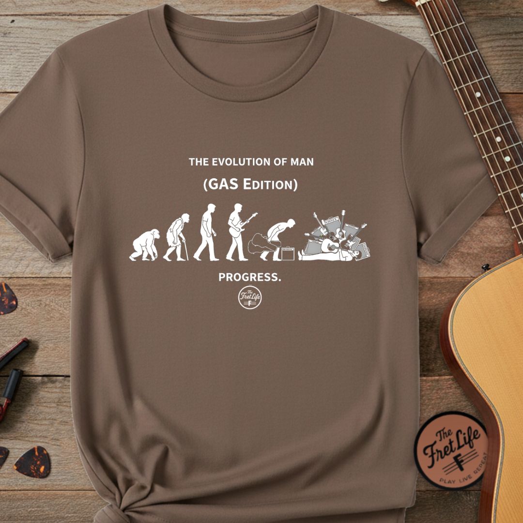 Printify T-Shirt Espresso / S The Evolution of Man: GAS Edition T-Shirt