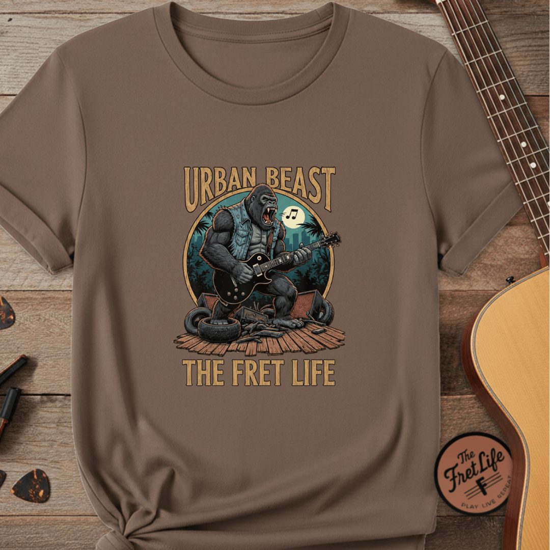 Printify T-Shirt Espresso / S Urban Beast: The Fret Life Concrete Jungle Tee