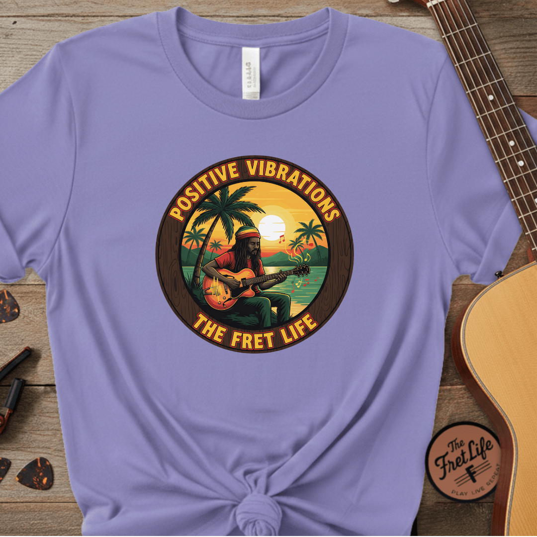 Printify T-Shirt Flo Blue / S Positive Vibrations - The Fret Life Reggae Tee