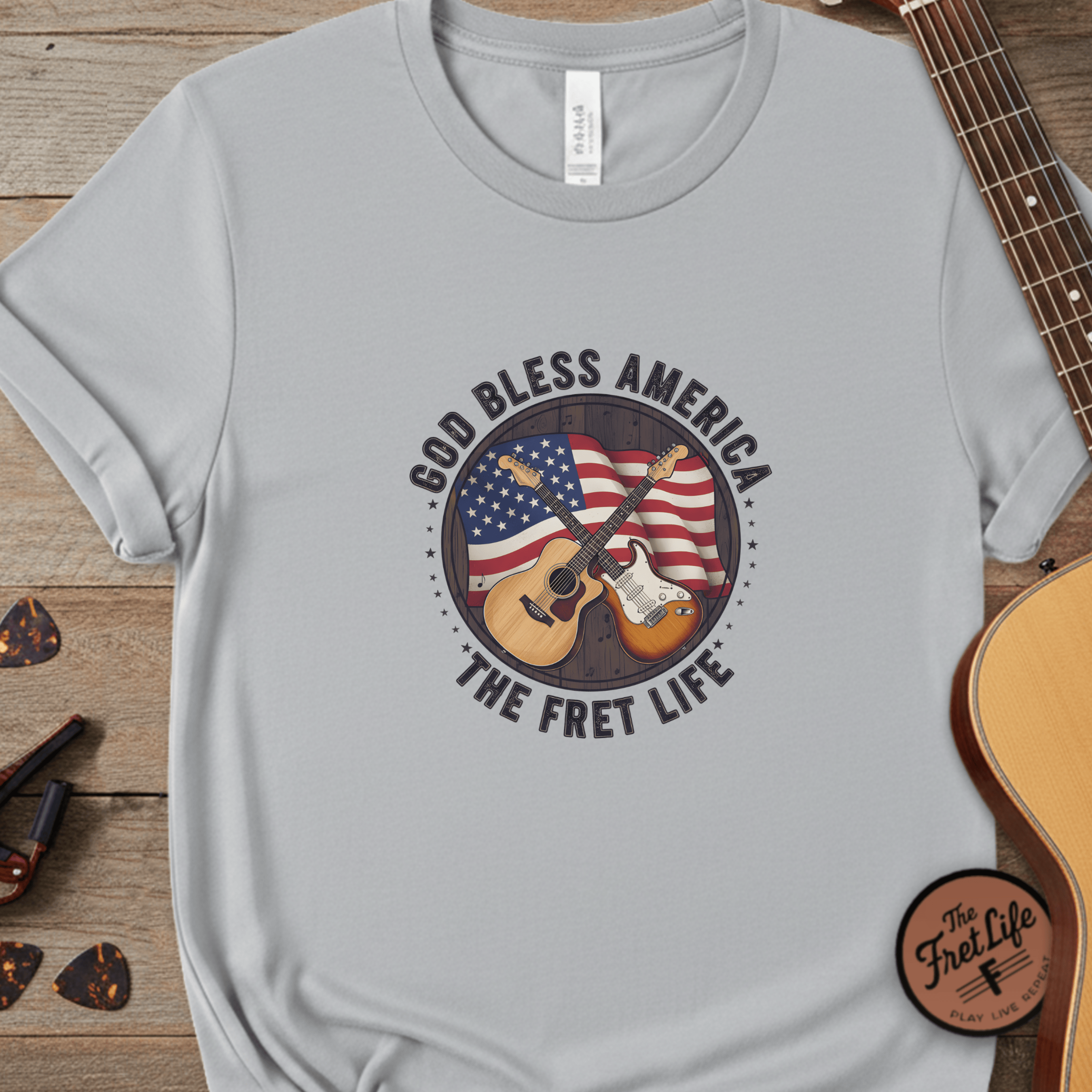 Printify T-Shirt Granite / S American Harmony - The Fret Life Edition Tee