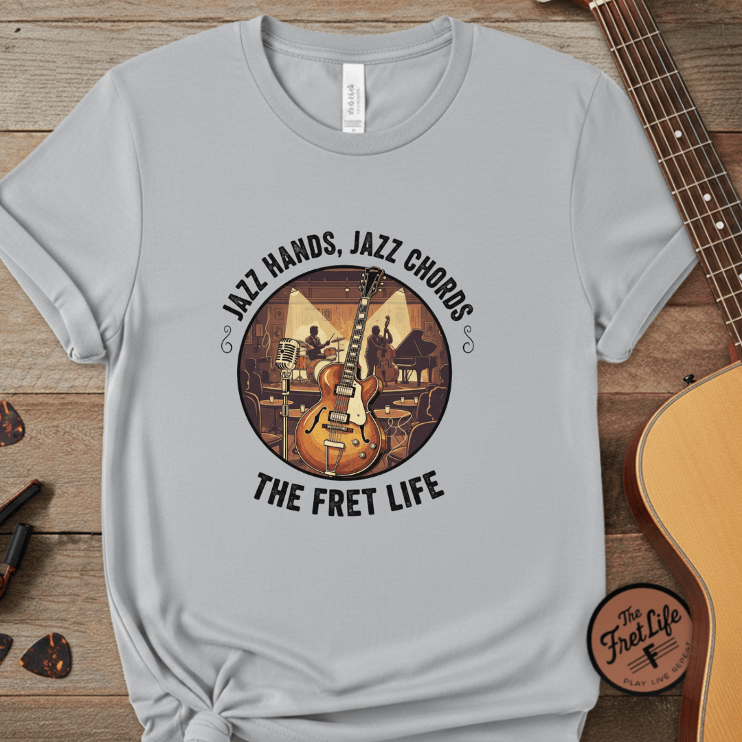 Printify T-Shirt Granite / S Jazz Hands, Jazz Chords: The Fret Life Club Tee