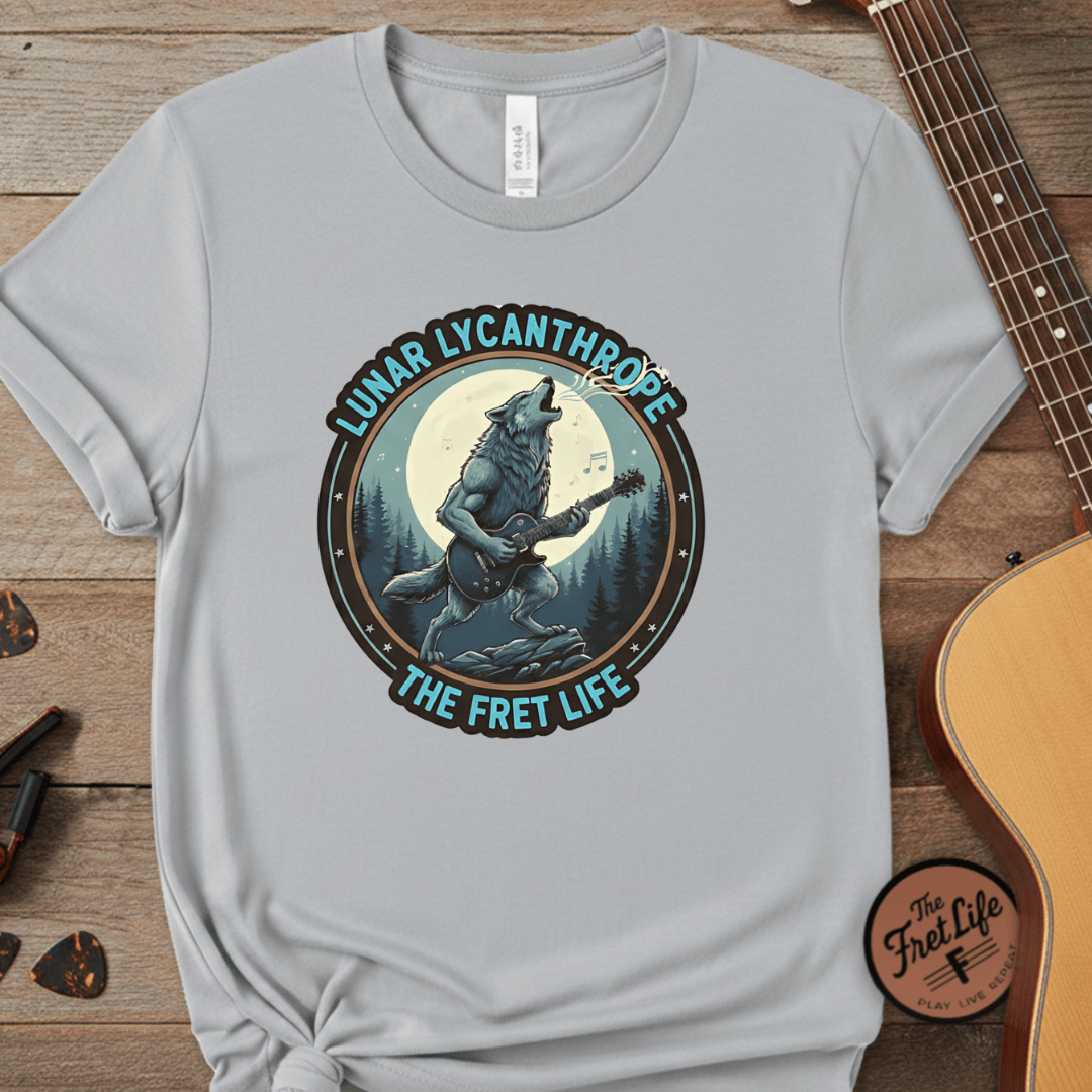 Printify T-Shirt Granite / S Lunar Lycanthrope: Full Moon Fret Life Tee