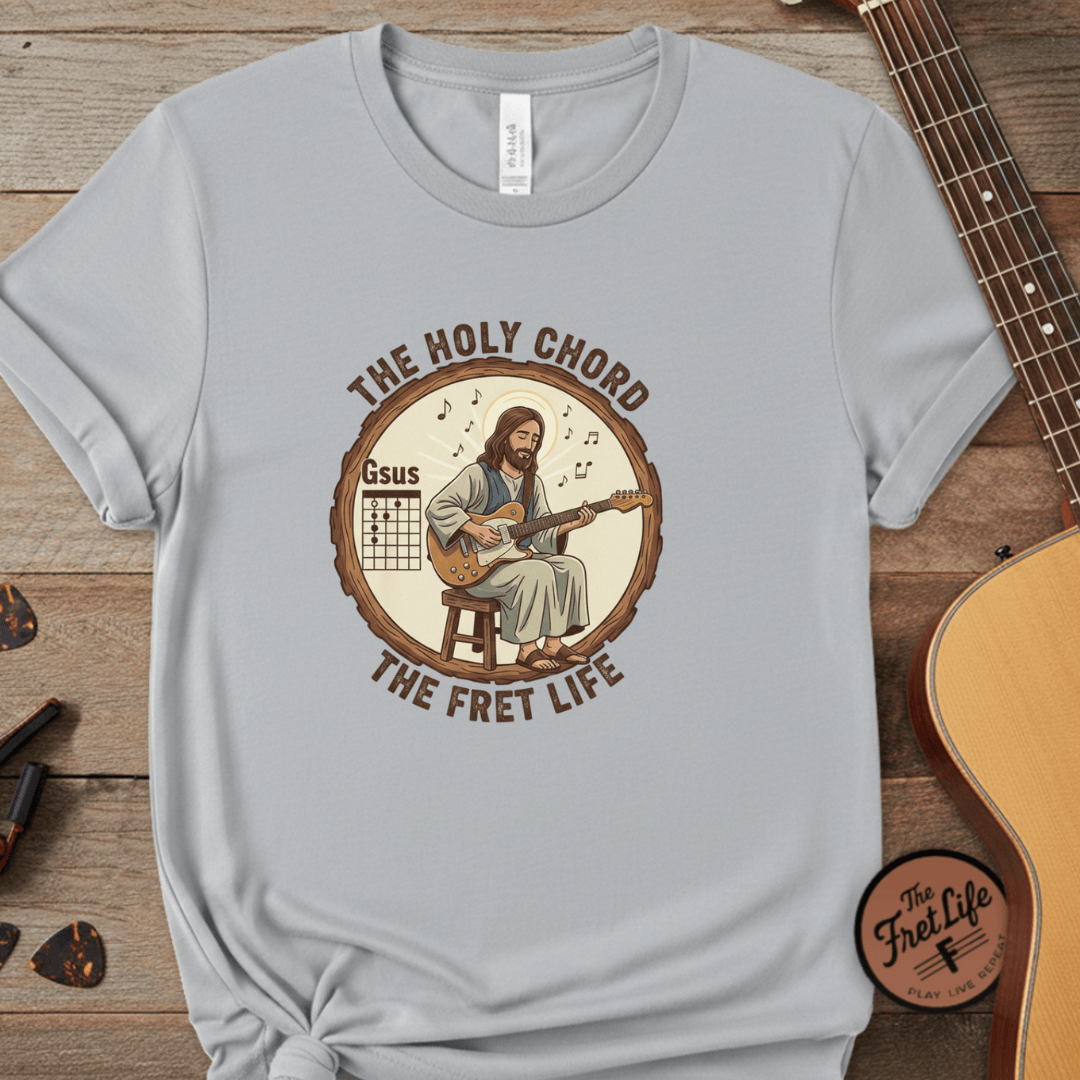 Printify T-Shirt Granite / S The Holy Chord Gsus T-Shirt: Faith, Music, and the Fret Life.