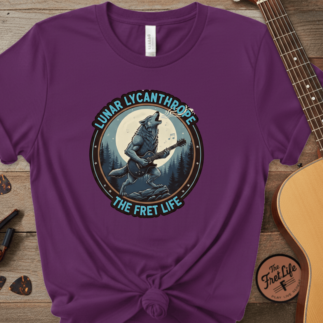 Printify T-Shirt Grape / S Lunar Lycanthrope: Full Moon Fret Life Tee