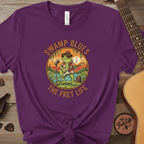 Printify T-Shirt Grape / S Swamp Blues: Ribbitin' Riffs Fret Life Tee