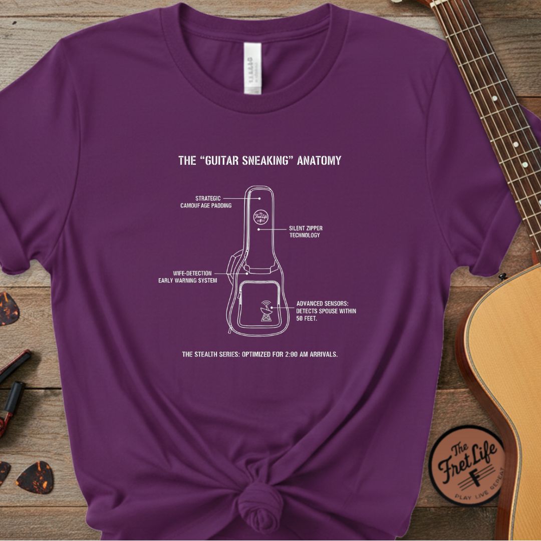 Printify T-Shirt Grape / S The "Guitar Sneaking" Anatomy: Stealth Series T-Shirt