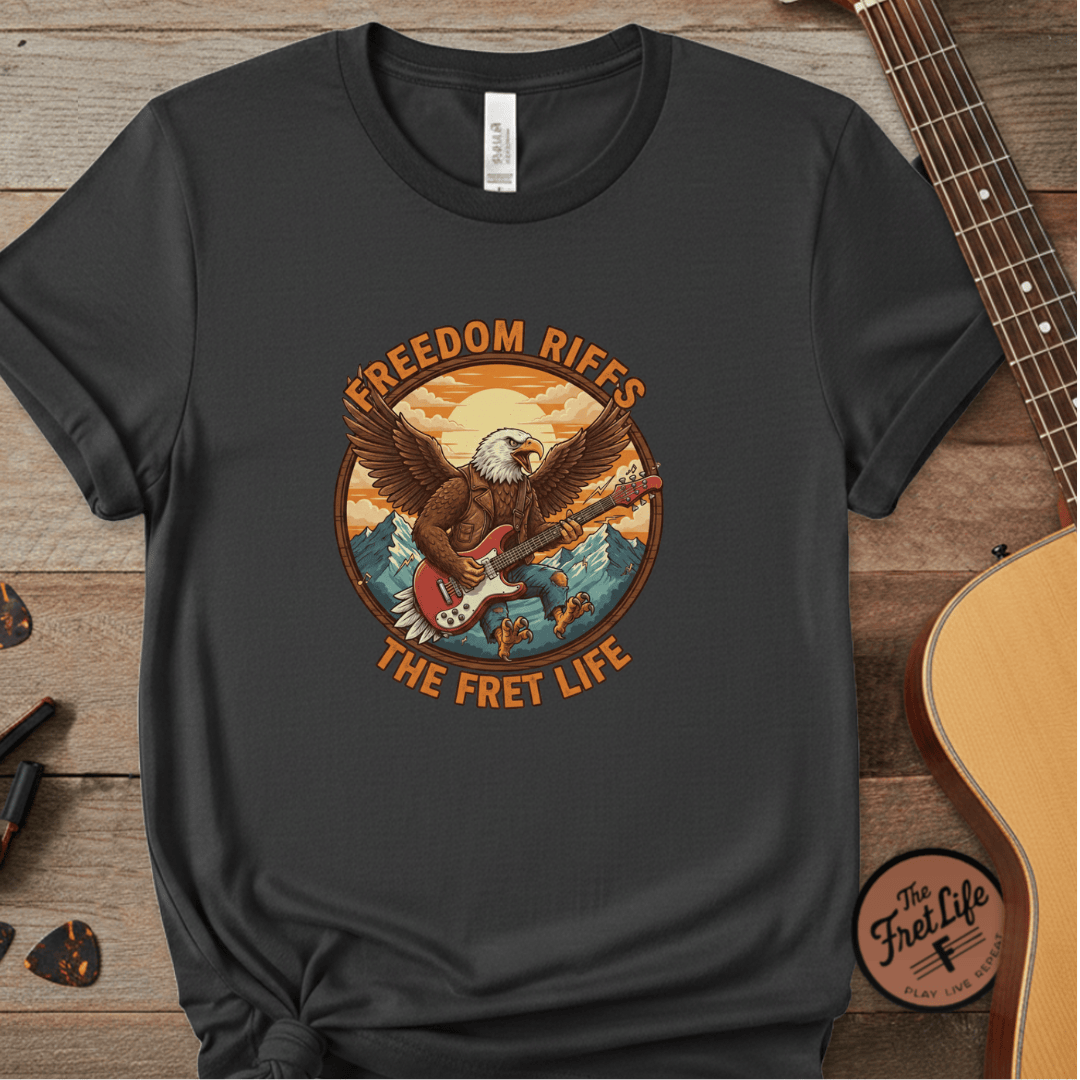 Printify T-Shirt Graphite / S Freedom Riffs: The Eagle's Patriotic Shred Fret Life Tee
