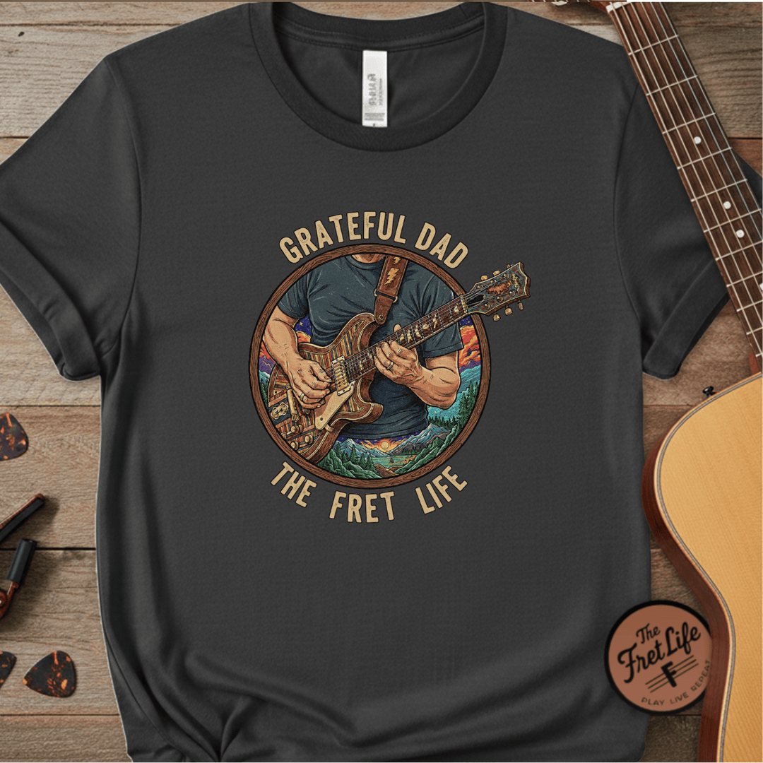 Printify T-Shirt Graphite / S Grateful Dad: The Fret Life Jam Band T-Shirt