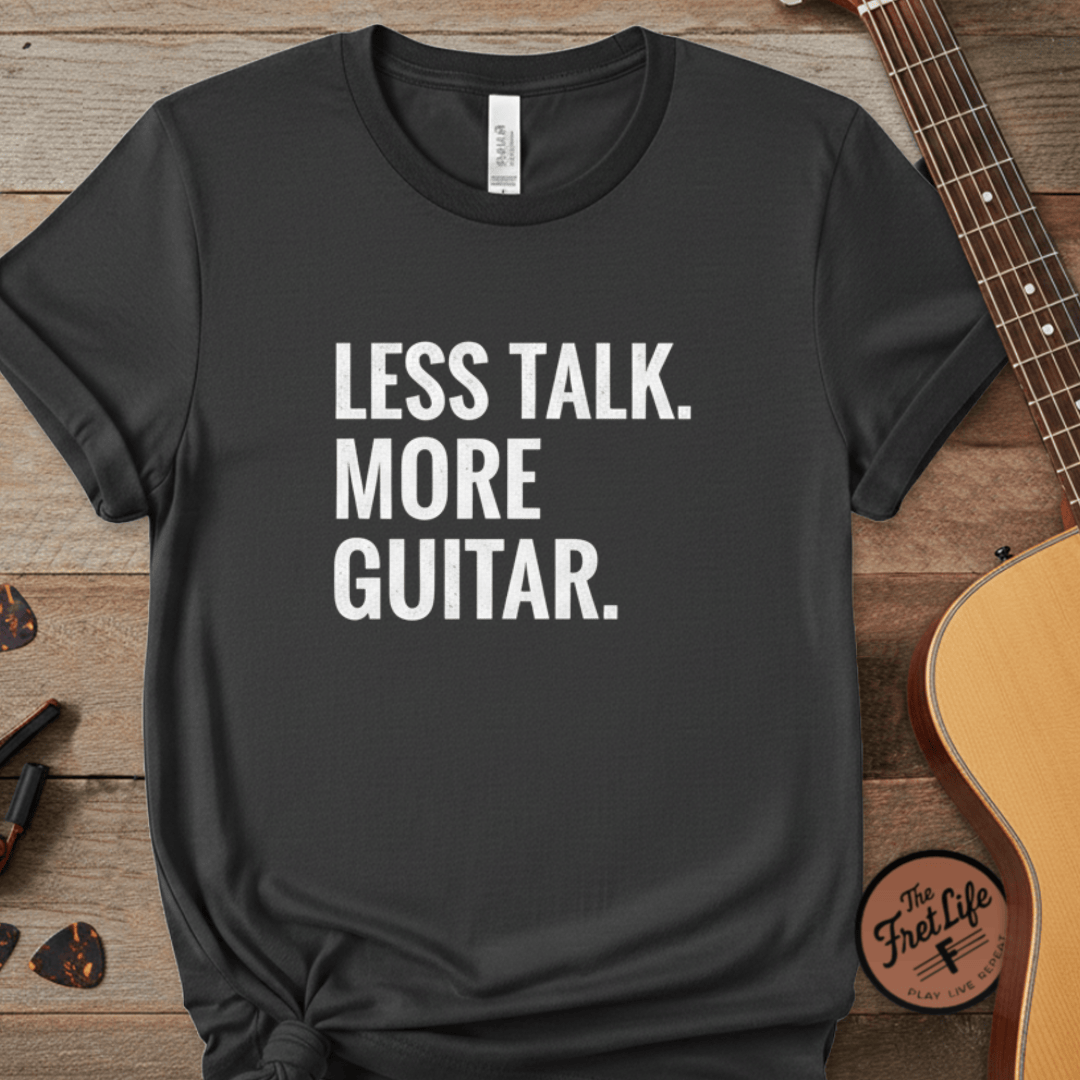 Printify T-Shirt Graphite / S Less Talk. More Guitar. | Premium T-Shirt