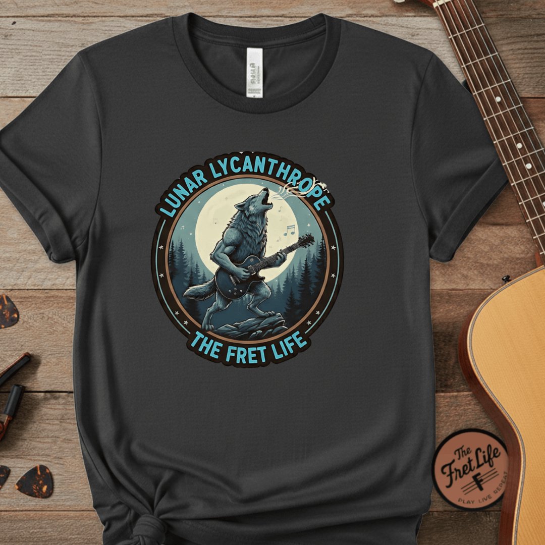 Printify T-Shirt Graphite / S Lunar Lycanthrope: Full Moon Fret Life Tee
