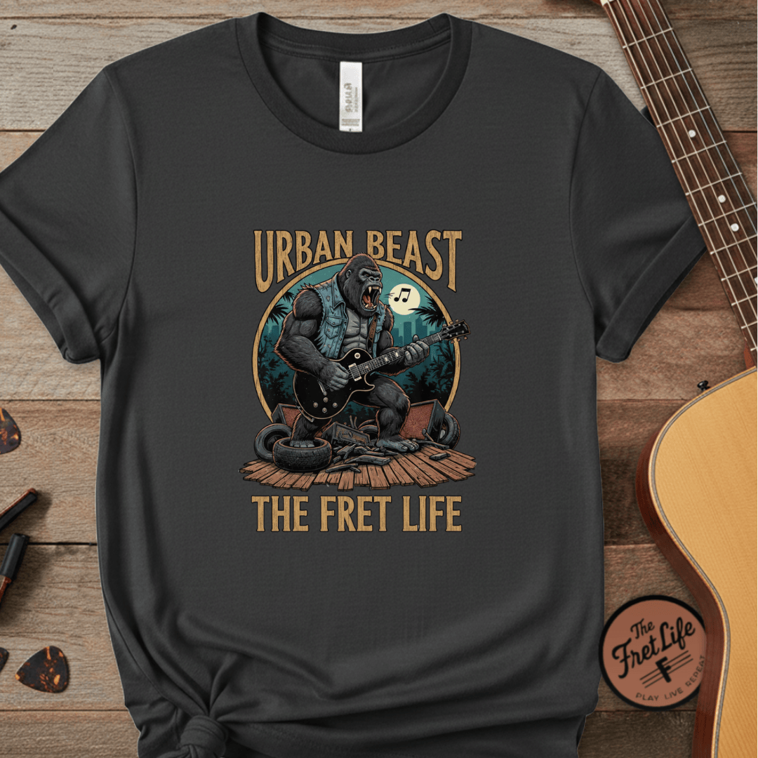 Printify T-Shirt Graphite / S Urban Beast: The Fret Life Concrete Jungle Tee