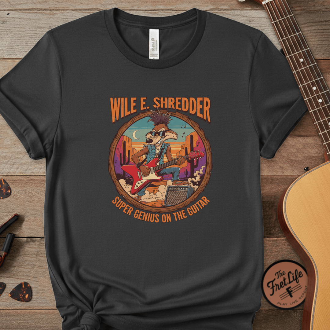 Printify T-Shirt Graphite / S Wile E Shredder Desert Guitar - Graphic T-Shirt