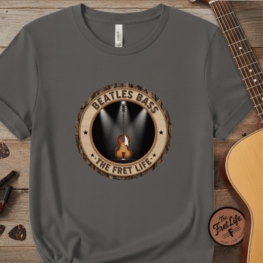 Printify T-Shirt Grey / S Beatles Bass Tee | Hofner Violin Bass PM Fan Shirt