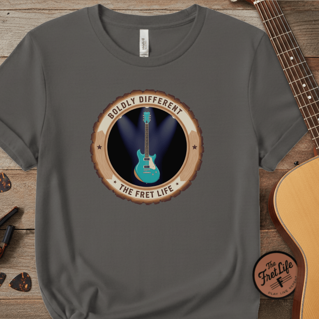 Printify T-Shirt Grey / S Boldly Different Tee | Reverend Guitars Unique Electric Guitar Shirt