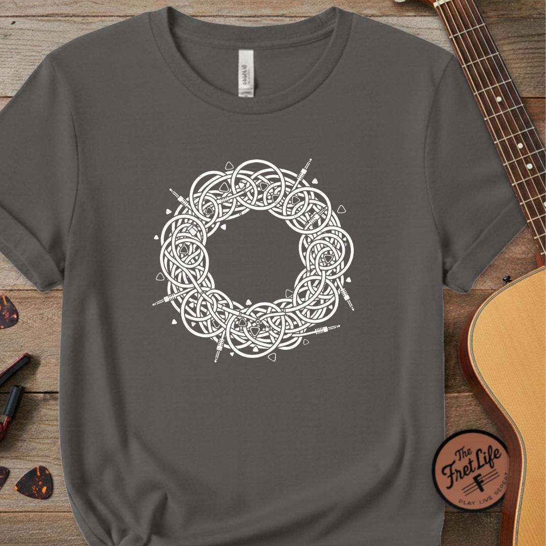 Printify T-Shirt Grey / S Cable Spaghetti: The Signal Chain Mandala T-Shirt
