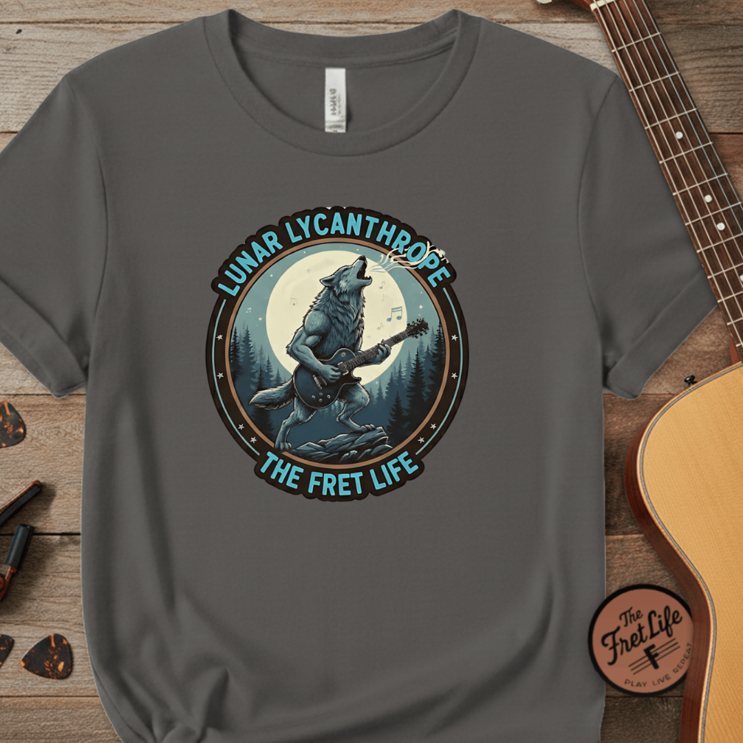 Printify T-Shirt Grey / S Lunar Lycanthrope: Full Moon Fret Life Tee